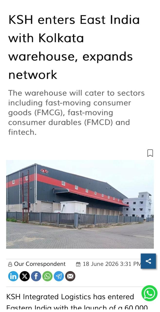 KSH Integrated Logistics Warehouse - AGPL Infra India